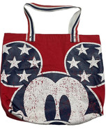 Disney Tote Bag Mickey Mouse Canvas Red White Blue Patriotic Americana A... - $9.49