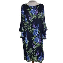 Black Floral Knee Length Dress Size Small  - £27.37 GBP