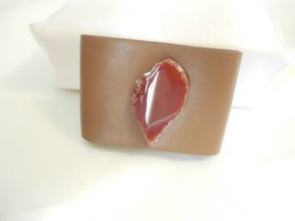 Inc International Concepts Gold-Tone Agate Faux-Leather Cuff Bracelet T519 $49 - £9.24 GBP