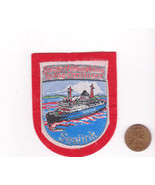 Vtg SEALINK Patch-Travel Souvenir-Red Felt-Europe-Shield-Dover Folkestone  - $9.49