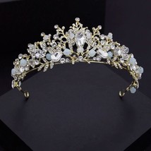 Luxury Flower Crystal Tiara | Princess Queen tiara | Rhinestone Tiara Br... - £26.31 GBP