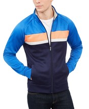 Club Room Men&#39;s Chevron Track Jacket Laser Blue 2XL - £17.57 GBP