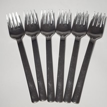 Set of 6 Georg Jensen Bo Bonfils Stainless 6 5/8 Salad Forks Denmark Discontinue - £69.94 GBP