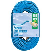 Woods 2436 16/3 Outdoor Cold-Flexible SJTW Extension Cord, Blue with Lig... - £61.32 GBP