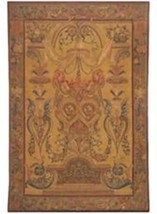 Tapestry Aubusson Feather Flourishes Feathers 72x108 108x72 Maroon Red With - £3,424.98 GBP