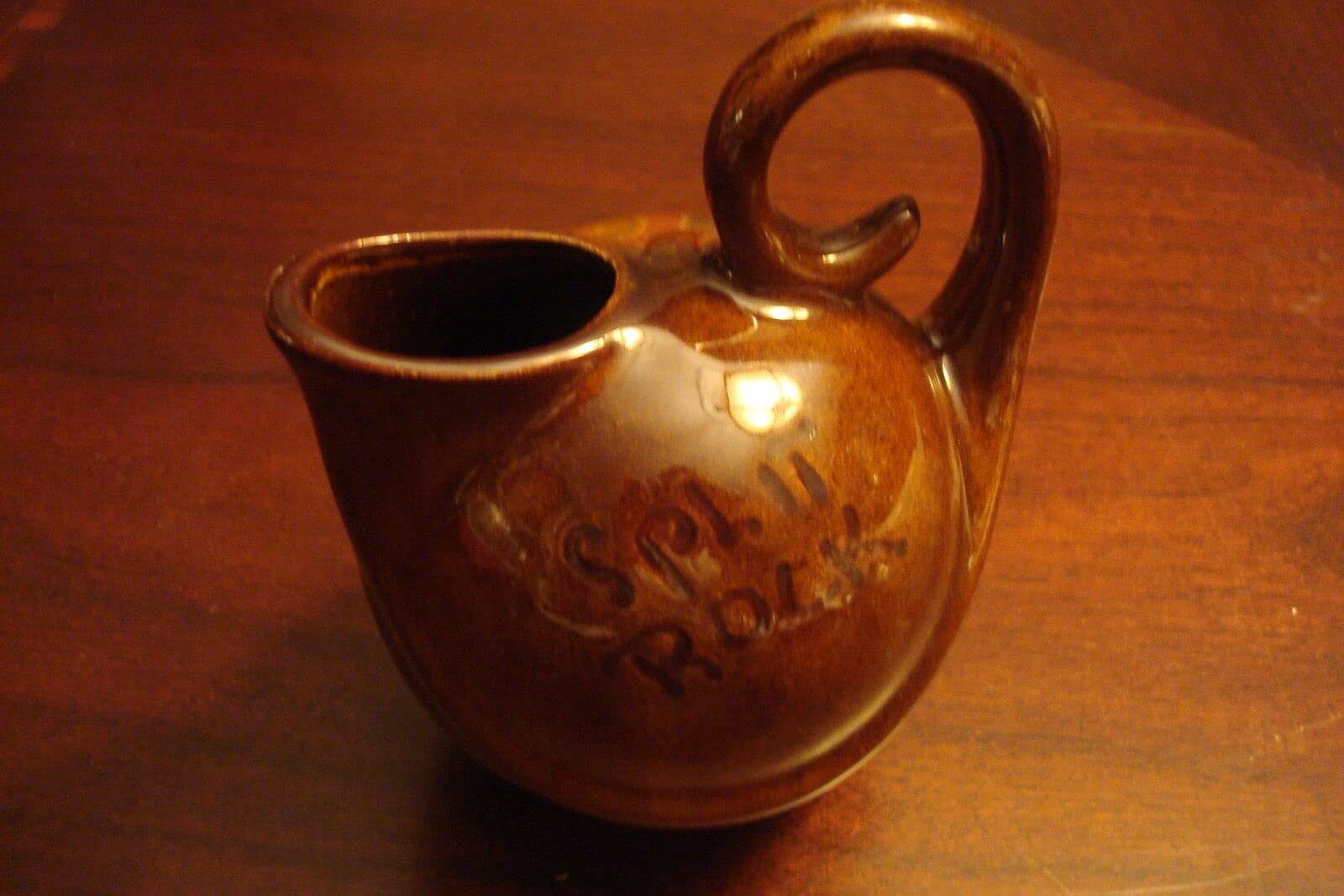 Compatible with Vintage Oil Jar &#39;Split Rock Brown, 4 1/2&quot; Tall[5] - $25.47