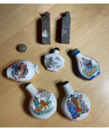 A lot of Chinese Asian Oriental Items snuff bottles stone seals - $858.17 MXN