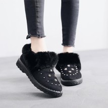 Snow Suede Ankle Boots Women Flats Winter Warm Winter Short Boots New Suede  Boo - £28.69 GBP