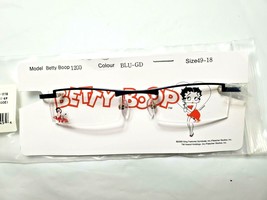 Betty Boop Rxable Eyeglasses Blue Gold Size 49-18-130 Nose Bridge Pads - £34.89 GBP