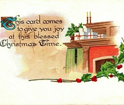 Blessed Christmas Time Presents Pink of Perfection Unused UNP 1900s Vtg Postcard - £6.16 GBP