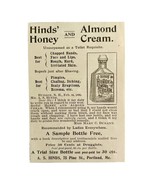 Hinds Honey Almond Cream 1894 Advertisement Victorian Skin Care Beauty A... - $28.05 CAD