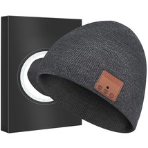 Bluetooth Beanie Headphones Hat Unique Christmas Tech Gifts Dark Gray - £23.53 GBP