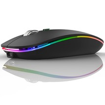 Wireless Bluetooth Mouse, Led Slim Dual Mode (Bluetooth 5.1 + Usb) 2.4Ghz Rechar - £25.57 GBP