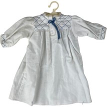 American Girl Doll Kirsten 1996 White Nightgown Blue Trim &amp; Hanger Pleasant Co. - £11.19 GBP