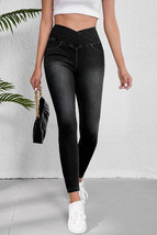 Black Arched Waist Stretchy Slim Fit Jeggings - $22.22