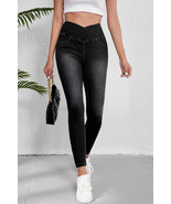 Black Arched Waist Stretchy Slim Fit Jeggings - $413.83 MXN