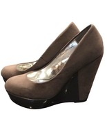 Guess gray tan faux suede wedges Women’s Size 5.5 - $38.31 CAD