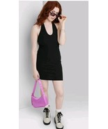 Women&#39;s  Large Black Sleeveless Halter Convertible Knit Bodycon Dress Wi... - $17.76 CAD