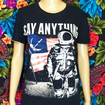 MEN&#39;S **rare** SAY ANYTHING BAND TEE SHIRT MENS SIZE SMALL ASTRONAUT FLA... - £27.65 GBP