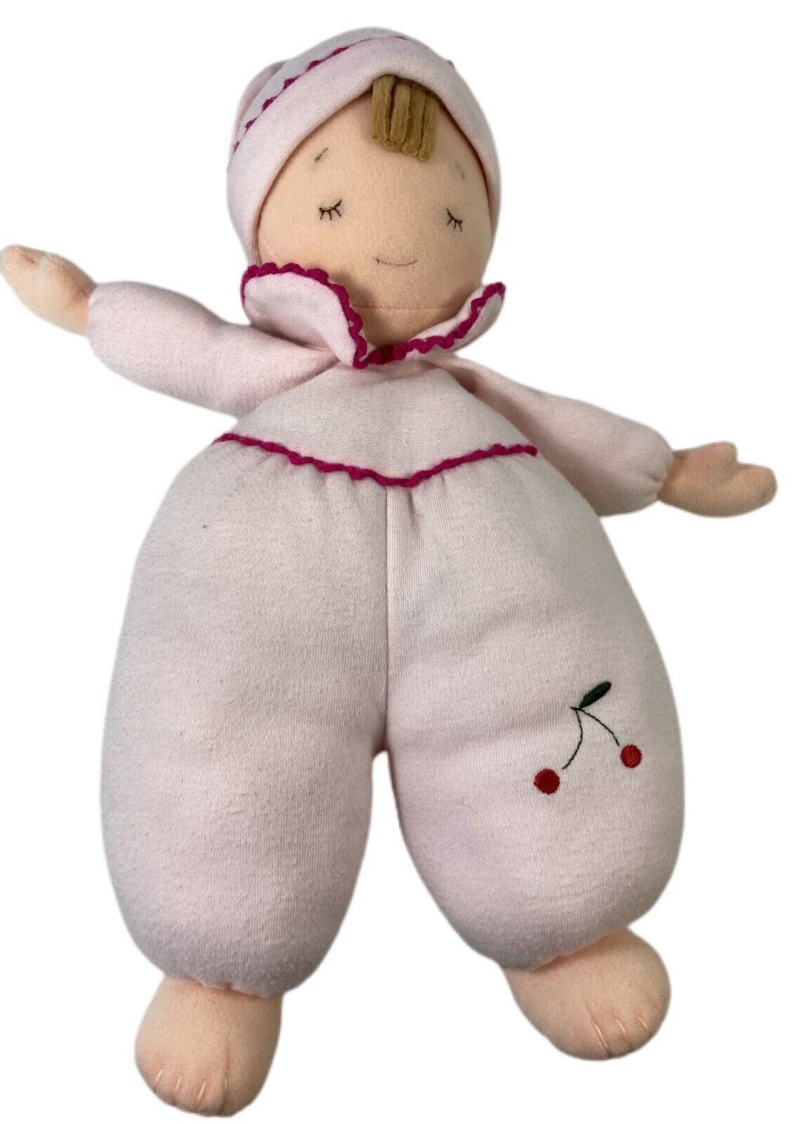 North American Bear Cherry Baby Pink Baby Doll Lovey Security Plush Toy 2002 - $19.79