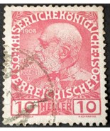 1908 Austria Emperor Franz Joseph (1848-1916) 10 Heller Postmark Stamp - $10.00