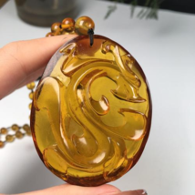 Natural Burmese Amber Myanmar Amber necklace Ancient Dragon Pendant 仿古龍琥珀天然 - £694.57 GBP