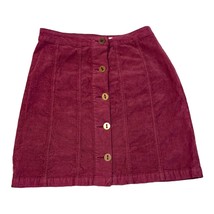 Pilcro &amp; the Letterpress Women Skirt Corduroy Button Knee Length Maroon 8 Anthro - £27.11 GBP