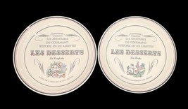 Vintage Gien France Le Gourmand Les Desserts Plates Set 6 – 8.75" Hand-Painted image 2