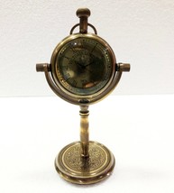 Antique Brass Desk Clock Nautical Vintage Maritime Ship Desk Clock Office Decor - £47.00 GBP