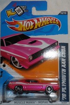 Hot Wheels 2012 Mopar 12 "'70 Plymouth Aar Cuda" #10/10 Mint Car On Sealed Card - $10.00