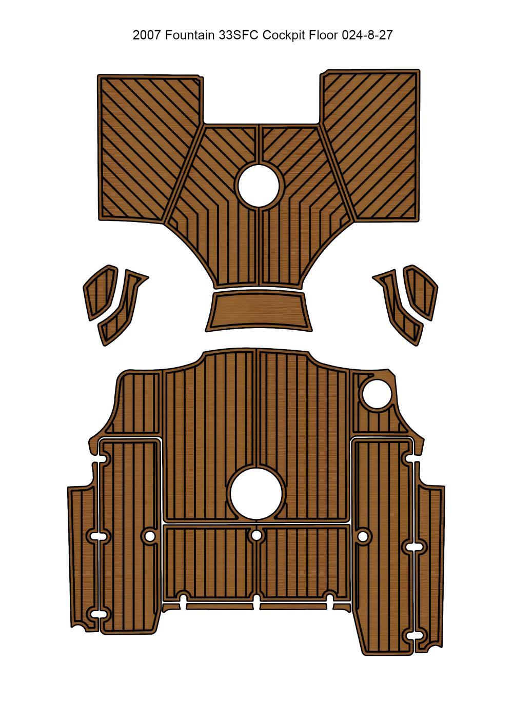 2007 Fountain 33SFC Cockpit Floor Pad Boat EVA Foam Teak Deck Flooring Mat - $1,199.00