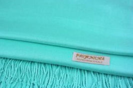 Teal Pashmina Womens Solid 78x28 Silky Shawl Wrap Wool Feel Blend Scarf - £14.37 GBP