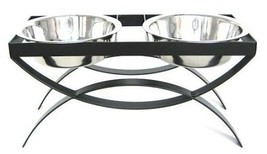 SeeSaw Double Elevated Dog Bowl Large Black - £241.92 GBP