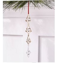 Holiday Lane Shine Bright Gold-Tone and Clear Dangle Drop Ornament C210633 - £7.76 GBP