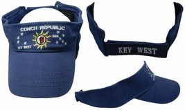 Embroidered Blue Florida Key West Conch Republic Visor Hat Cap - £18.54 GBP