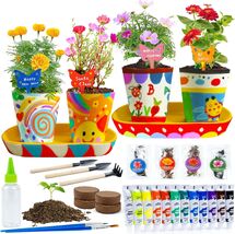 Inspire Creativity with Kids Gardening Kit - 4 Painted Flower Pots, 12ml... - $57.37