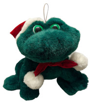 Fun World Christmas Frog Plush Stuffed Animal Santa Hat Sings Ribbitts Song - £19.78 GBP