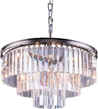 Pendant Lamp SYDNEY 9-Light Polished Nickel Golden Teak Smoky Crystal Gold - £1,741.79 GBP