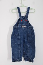 Vtg 80s Oshkosh B&#39;Gosh 3T Vestbak Floral Denim Overalls Snap - £31.16 GBP