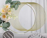 Floral Hoop Table Centerpiece 10 PCS 12 Inch, Metal Wreath Ring Stand wi... - $41.78