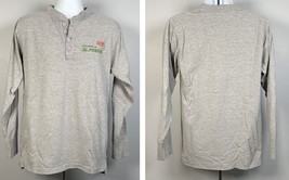 Dupont Pioneer Henley Shirt Mens Medium Gray Embroidered Farming Seed AG... - £19.92 GBP