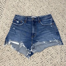 Abercrombie &amp; Fitch High Rise Mom Jean Shorts Denim Size 30 US 10 Curve ... - £25.79 GBP