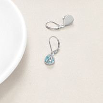 Larimar Teardrop Earrings Cage Filigree Dangle Drop Earrings - £46.36 GBP