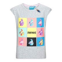 Fortnite Paillette Lama Gris Jeux Coton Fortnite T-Shirt Tailles 10-16 Ans - £20.20 GBP