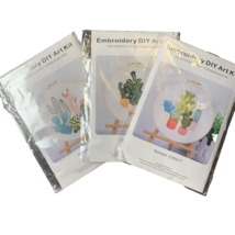 3 PC Cactus  Embroidery Stamped Kit Choice of Colors - $12.75