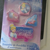 Disney Cinderella Birthday Candle / Cake Topper 2&quot;X 3&quot; ( 4- pc Set ) - £3.13 GBP