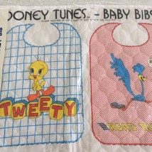 Looney Tunes Quilted Bib Fabric Panel Tweety Road Runner Bugs Bunny Daff... - $19.24