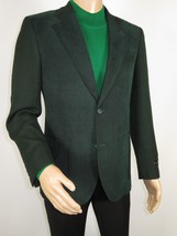 Men ZACCHI Velour Velveteen Hounds tooth Blazer Sport Coat DUANE 74524 Green - £119.89 GBP