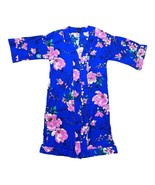 G.I.L.I. Floral Kimono Robe w 3/4 Sleeves &amp; Belt Loops Silky Cover Up Ho... - $28.04