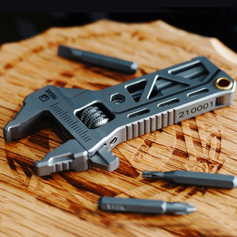 EDC Titanium Alloy Mini Adjustable Spanner Wrench Handle Multi-tool profession - £81.67 GBP+